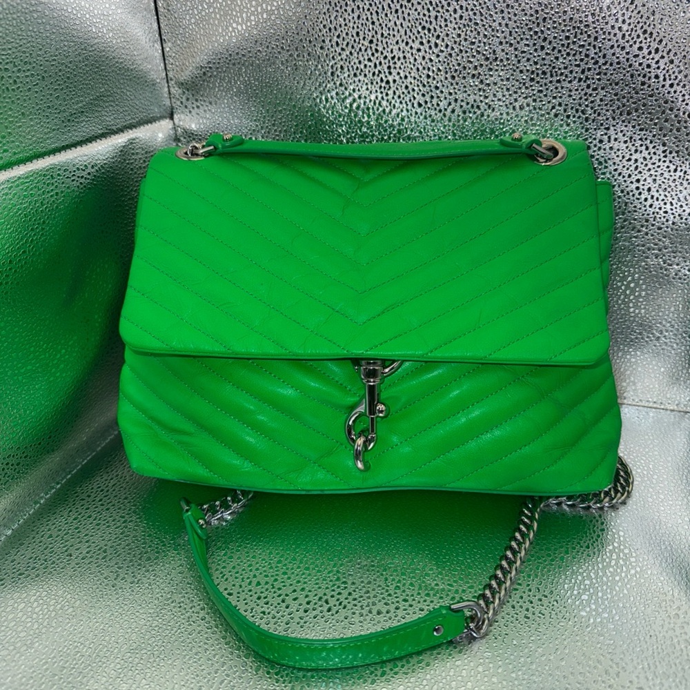 Rebecca Minkoff Green Shoulder Bag with Silver Hardware